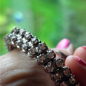Rhinestone vintage stretch bracelet. Classy great for pageant, prom or evening